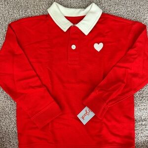 Cat & Jack Red Long Sleeve Polo Shirt